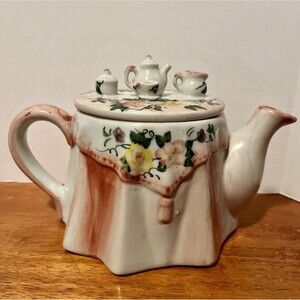 Yellow Rose Tea Party Teapot Andrea by Sadek Teapot Pink Miniature Store Sticker